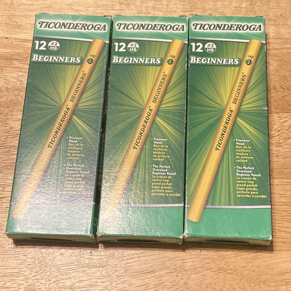 Ticonderoga Beginners Primary Size #2 Pencils Yellow w/ Eraser 13308 3-Packs